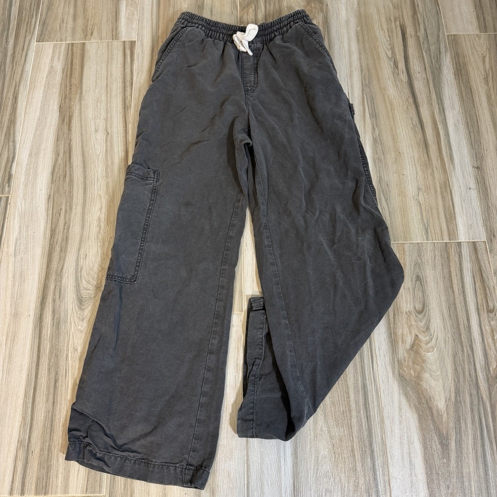 Aerie‎ Pants Womens Small Gray Wide Leg Cargo Skater Casual Boho Drawstring